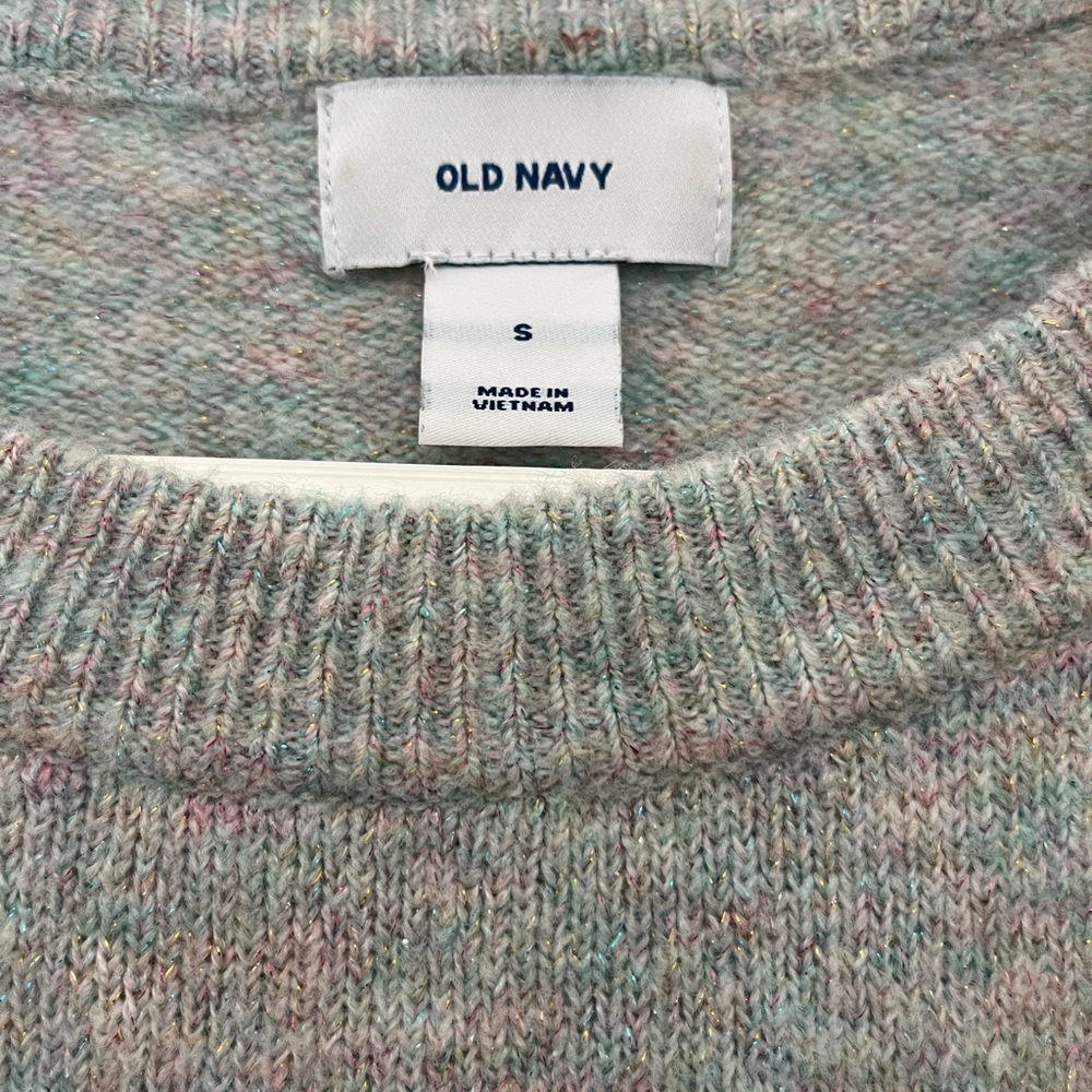 Old Navy Small Women’s Pullover Sweater grey with colorful metallic flecks